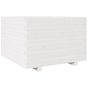 Fioriera | Cassetta per fiori | Vaso da Giardino Bianca 70x70x49,5cm Legno Massello di Pino