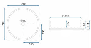 Lavabo Da Appoggio Rea Cristal Grey 39