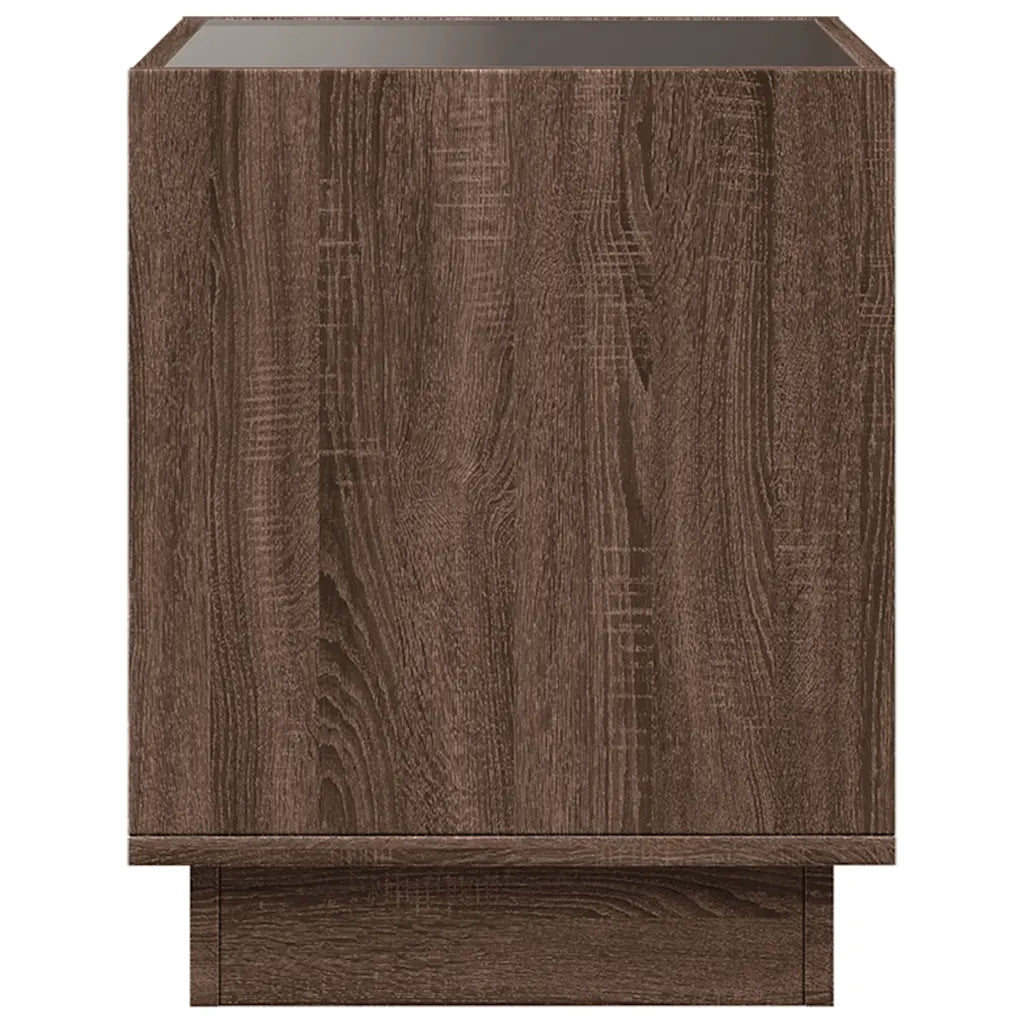 Tavolino da Salotto con LED Infinity Rovere Marrone 50x50x50 cm 847657