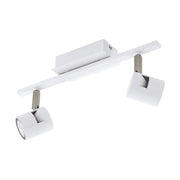 Spot Contemporaneo Vergiano In Alluminio Bianco 2 Luci Gu10 4,8W Ip20