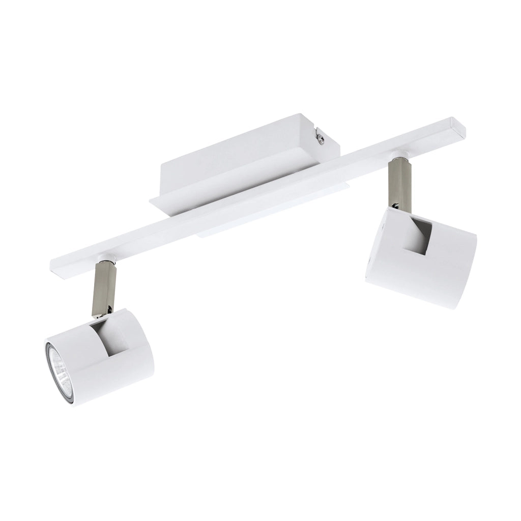 Spot Contemporaneo Vergiano In Alluminio Bianco 2 Luci Gu10 4,8W Ip20