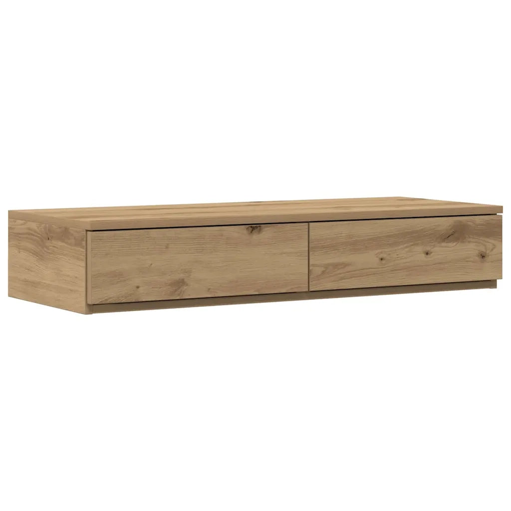 Cassetti per letto | Comodino | Armadio da Notte | Mobiletto da notte Rovere artigianale 75 x 36,5 x 16,5 cm