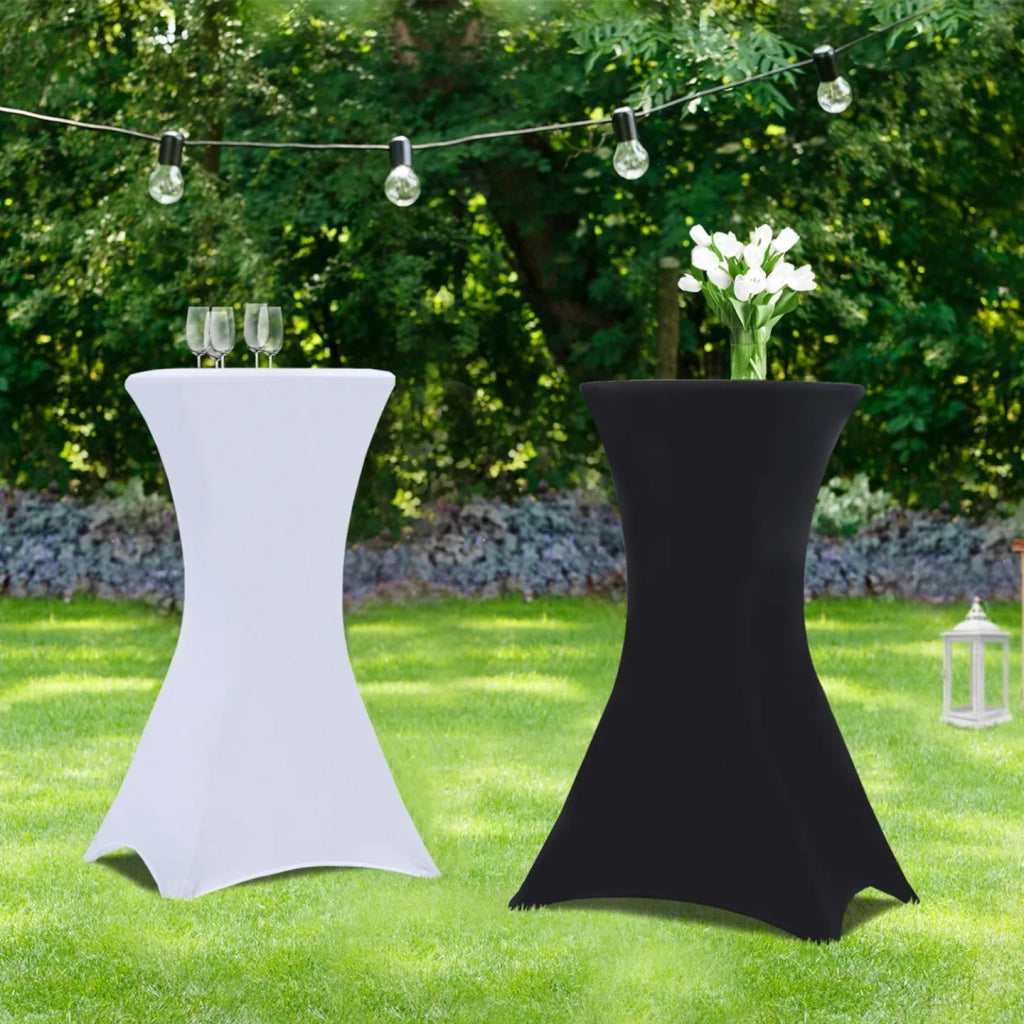 IDMarket - Set di 2 coperture bianche per tavolo pieghevole alto 105 CM