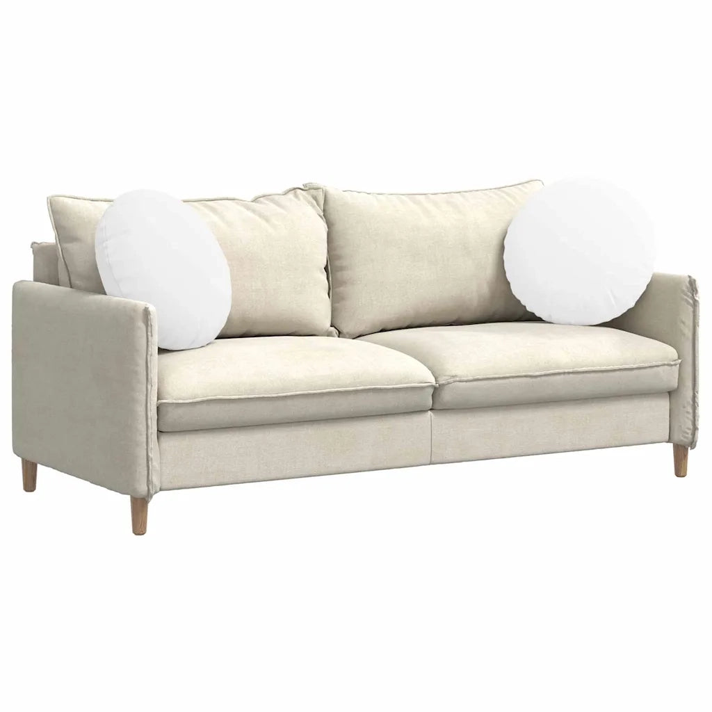 Cuscini per Seduta 2 pcs Bianco Ø50 x 19 cm Tessuto