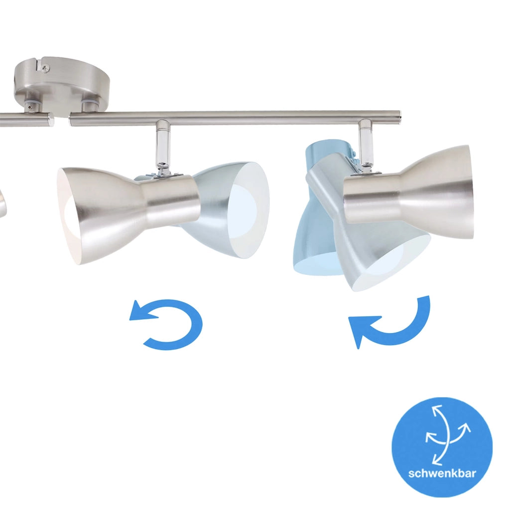 Spot Moderno Cup Metallo Nickel Satinato 4 Luci E14