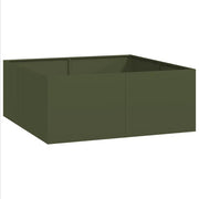 Fioriera | Cassetta per fiori | Vaso Verde Oliva 100x100x40 cm in Acciaio