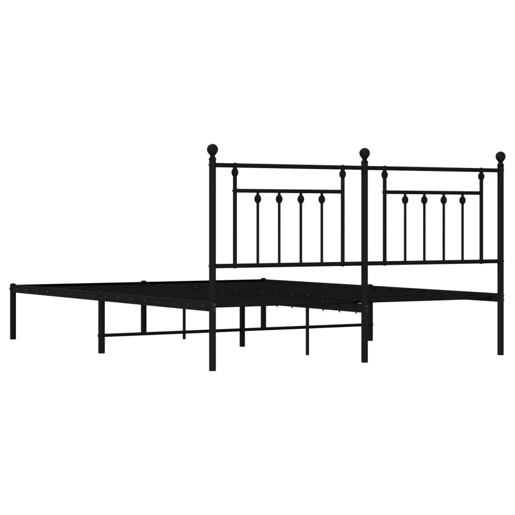 Giroletto con Testiera-Struttura Letto con testiera in Metallo Nero 180x200 cm 655663