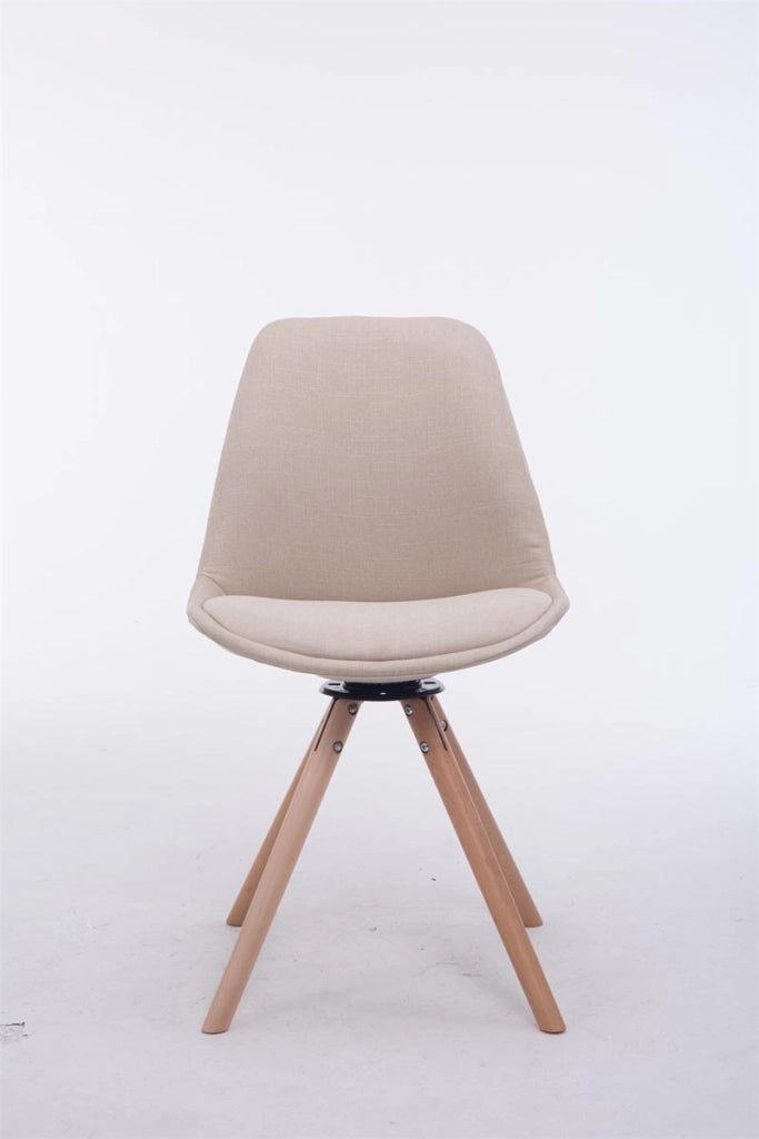 Sedia ospite Troyes Girevole Tessuto Rotondo crema,natura