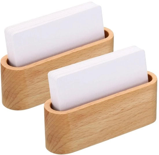 Organizzatore per carte in legno - 2 pezzi - ideale per uso ufficio - costruzione in legno robusta