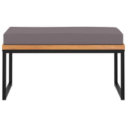 Poggiapiedi con Cuscino 66x66x36cm in Legno Acacia Grigio Scuro 46511