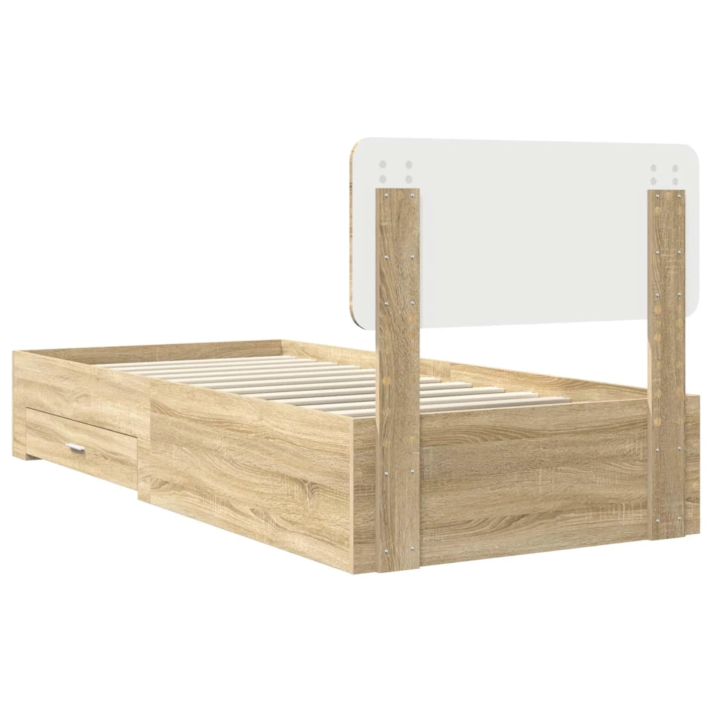 Struttura del letto Rovere Sonoma 90 x 190 cm Legno multistrato 3412429