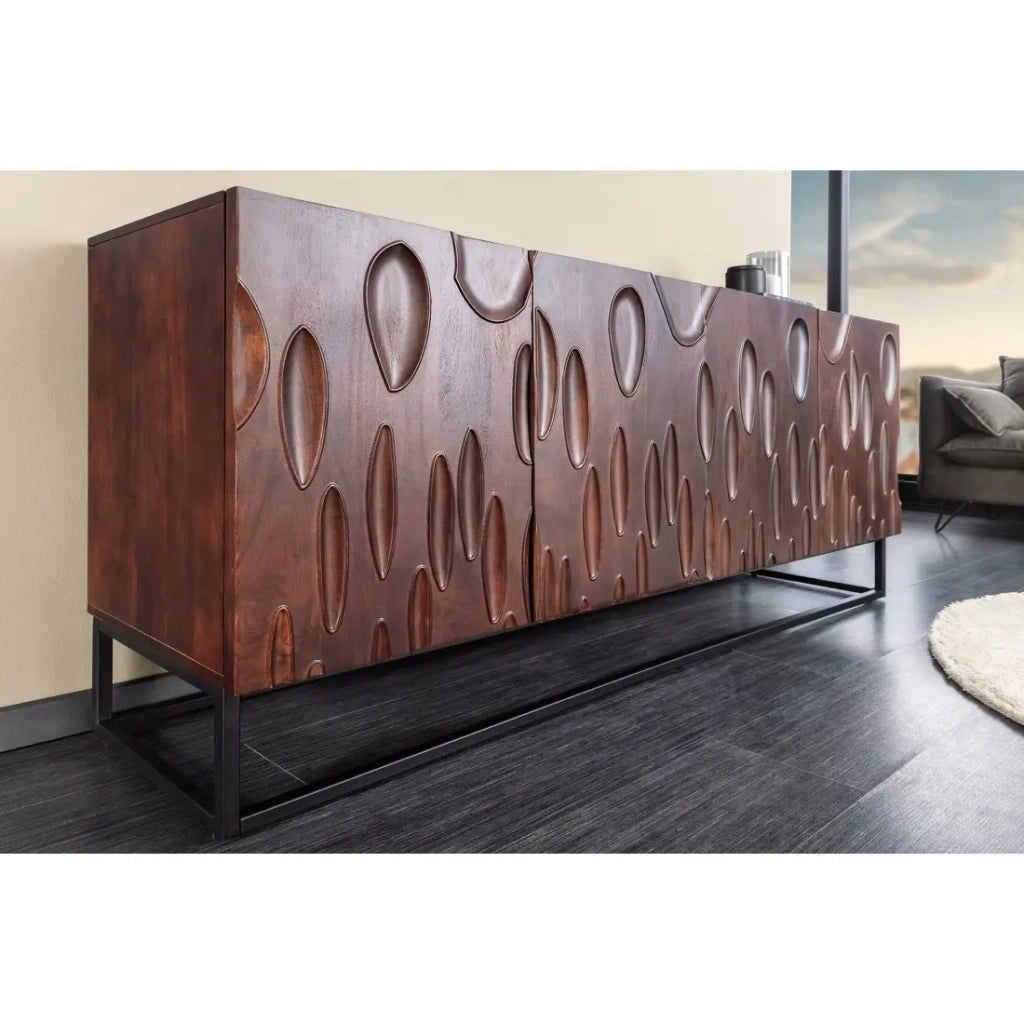 Buffet 175 cm 4 porte legno massiccio di acacia noce scuro – Collezione ORIGIN