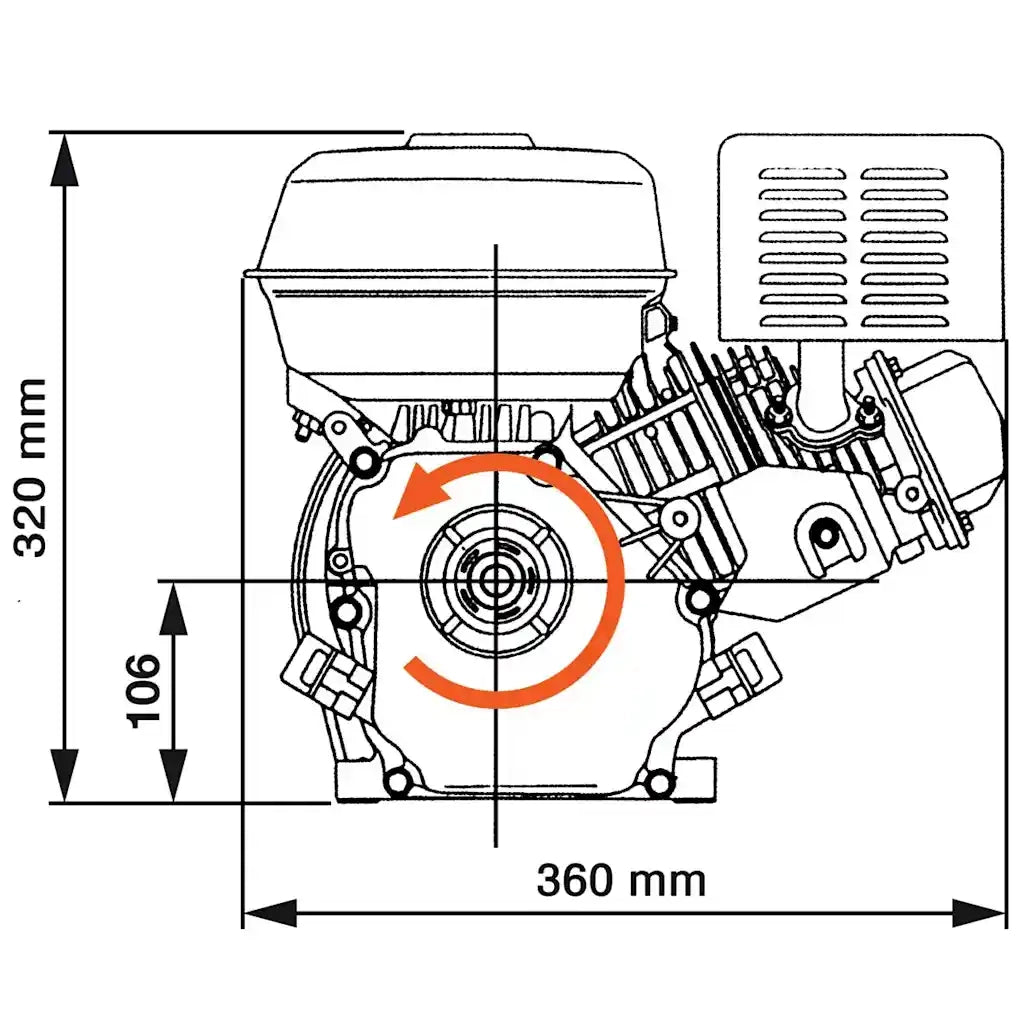 Motore a Benzina Nero 6,5 HP 4,8 kW CFW6905242
