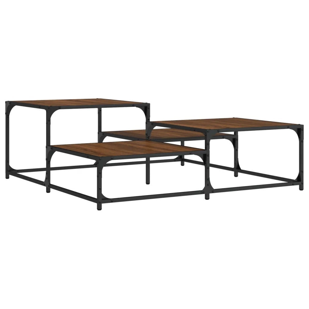 Tavolino salotto | Tavolino da caff¨¨ | Tavolino da Soggiorno Rovere Marrone 107x107x40 cm Legno Multistrato