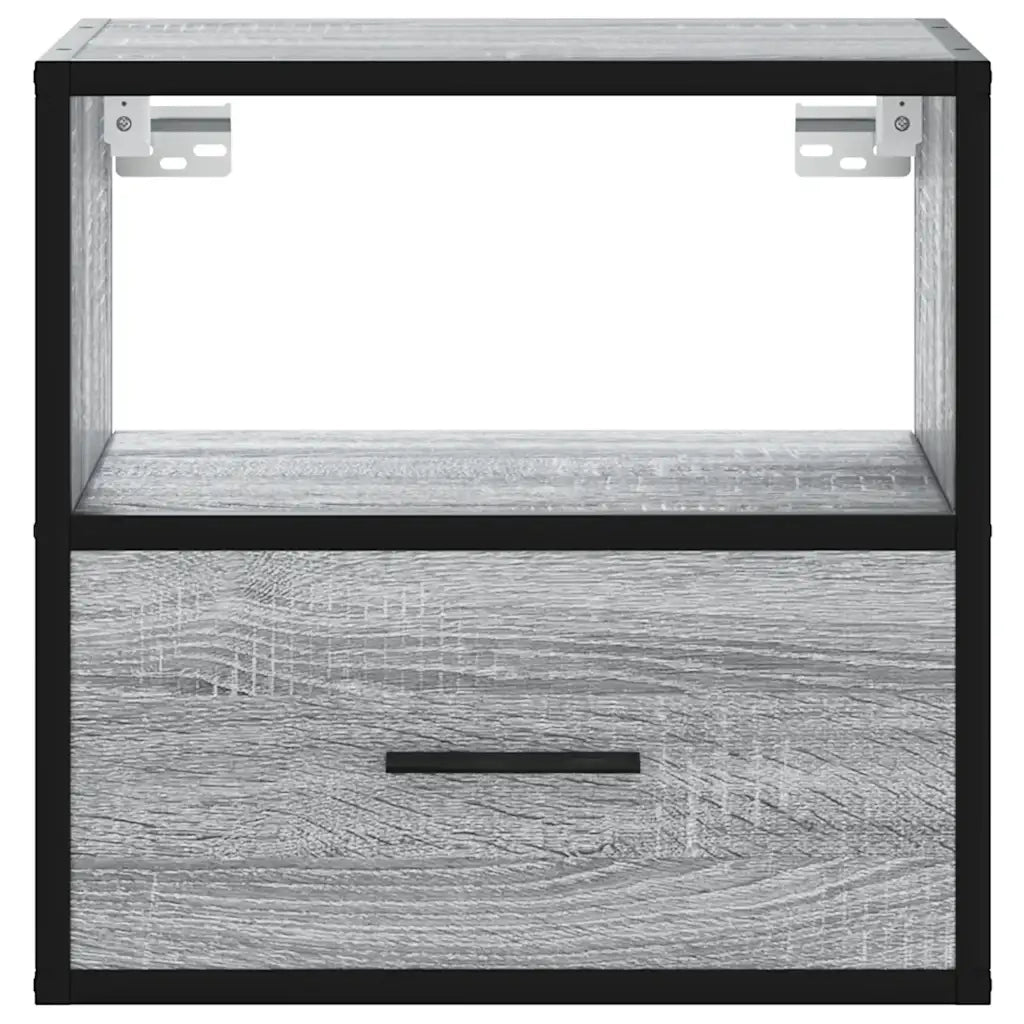 Comodino a Muro Grigio Sonoma 40x31x39,5 cm 848740