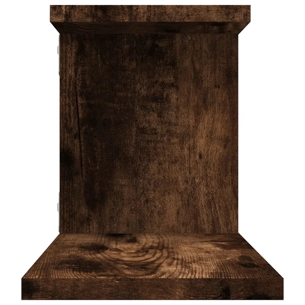 Scaffale TV a Parete | Armadietto TV | Mobile Porta TV Rovere Fumo 125x18x23 cm Legno Multistrato