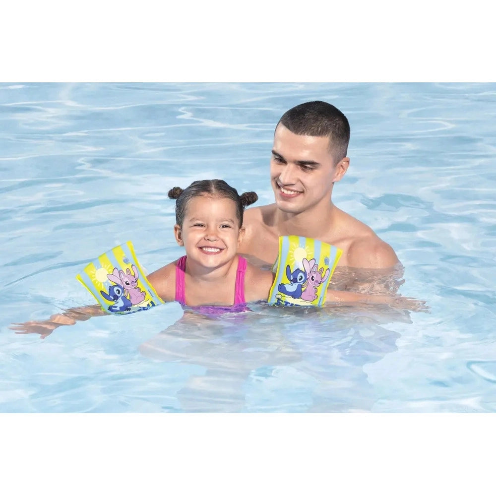 Trade Shop - Braccioli Gonfiabili Da Nuoto Stampa Tropicale Con Stitch Per Bambini 3-6 Anni 9104s -