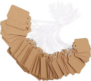 Etichette di carta con corda - Carta da stampa - Etichette vuote - Accessori - Abbigliamento - Etichette di regalo - 200 pezzi