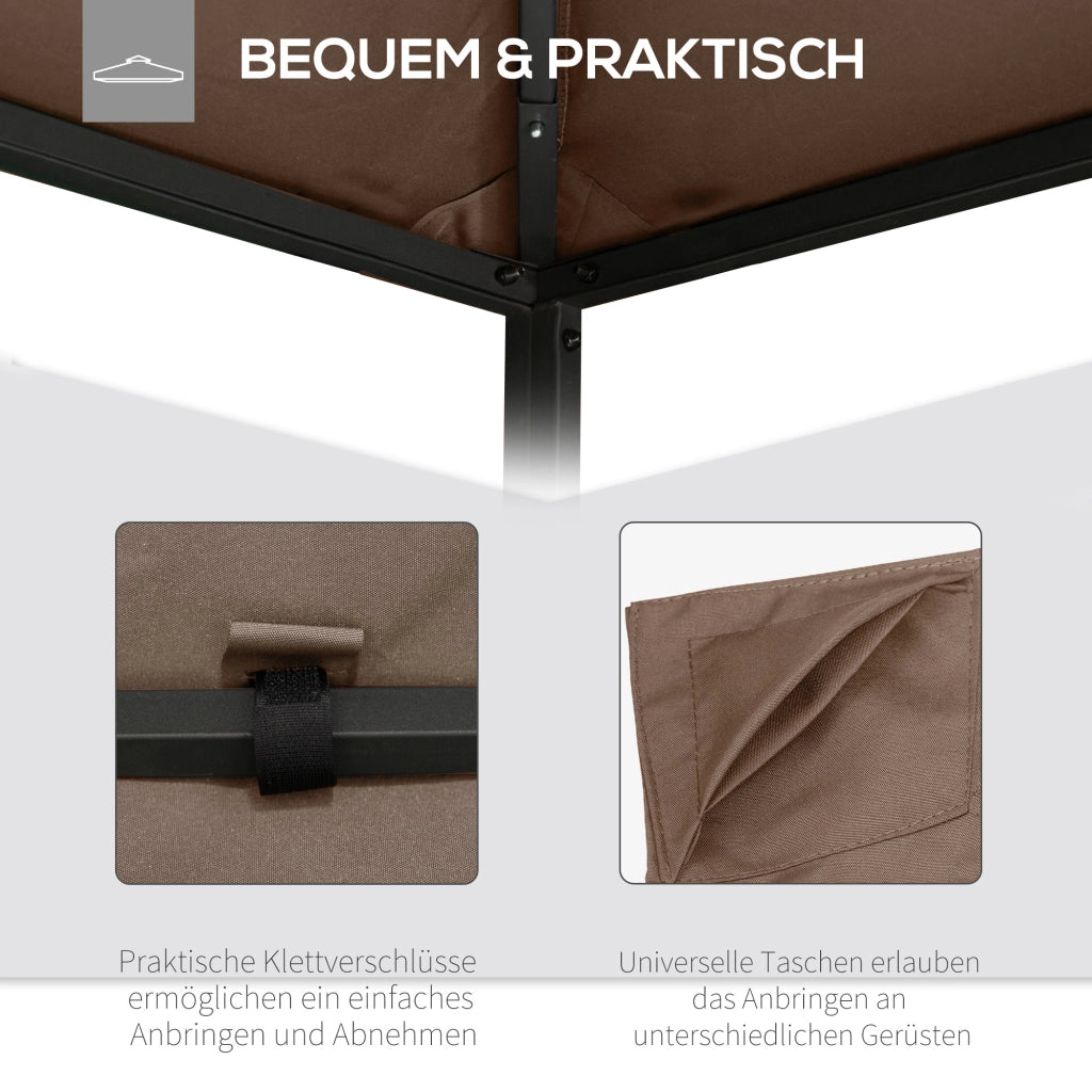 COPERTURA PER GAZEBO 298x295 cm Poliestere Coffee