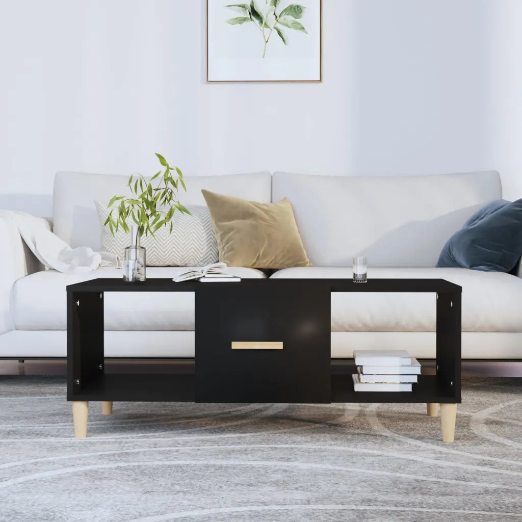 Tavolino da salotto | Tavolino da caff¨¨ | Tavolino da Soggiorno Nero 102x50x40 cm in Legno Multistrato