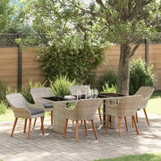 Set da Pranzo per Giardino 7 pcs Grigio chiaro polyrattan 3261633