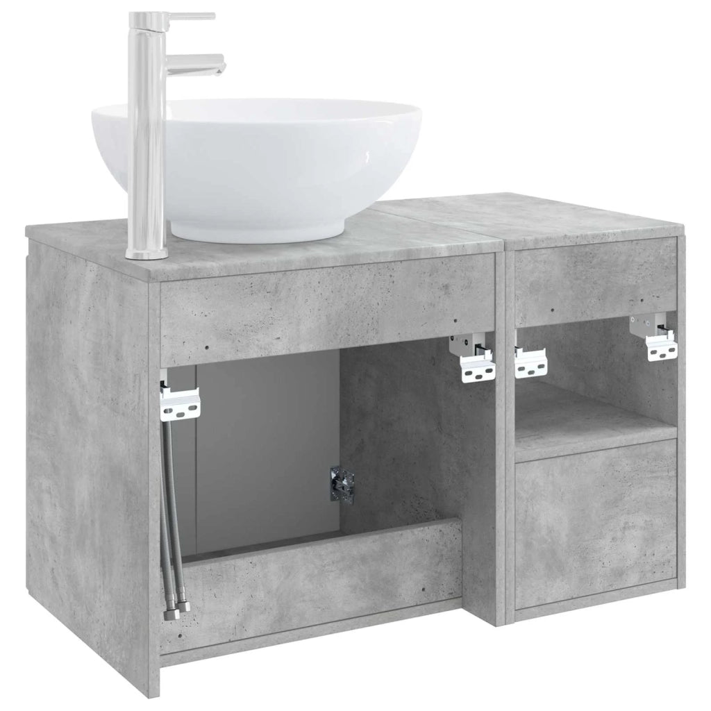Set di mobili per il bagno 2 pz Grigio Cemento 3404087