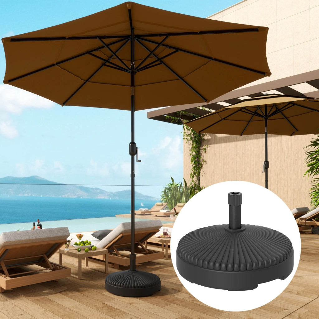 Supporto parasole in HDPE con riempimento acqua sabbia ¨C Zephmum ¨C Nero ?55x30cm