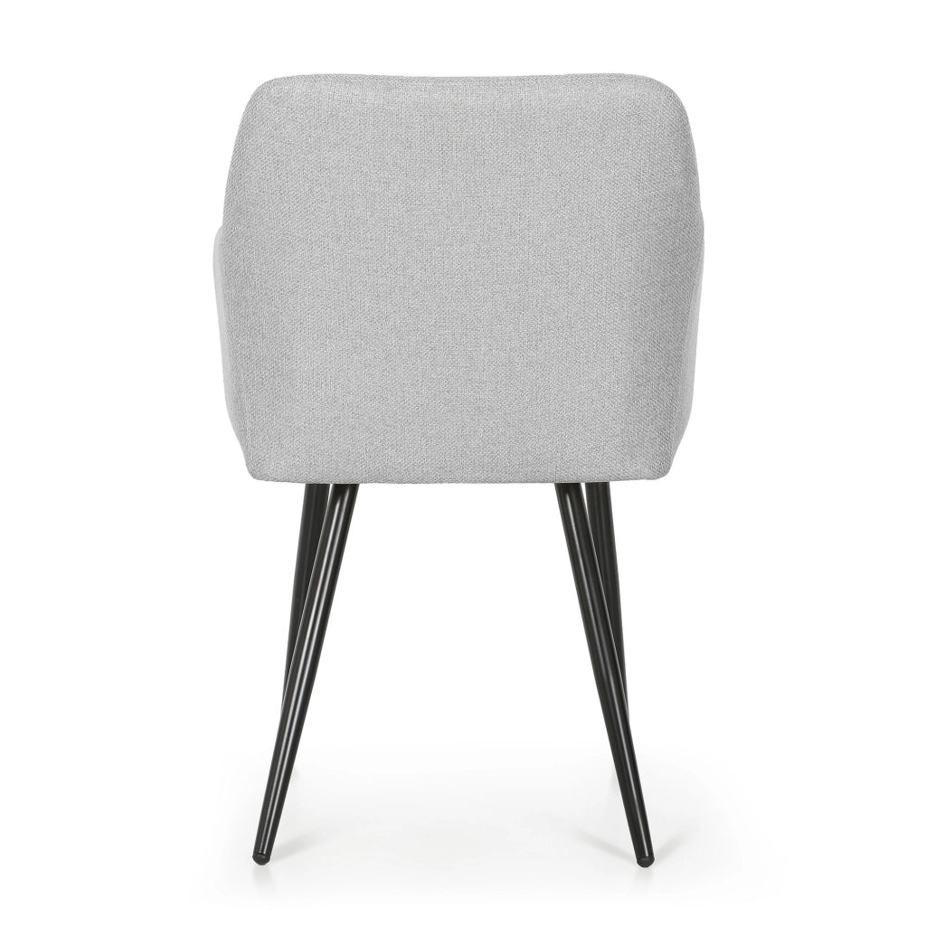 Set di 2 Sedie imbottite con cuciture quadrate LUXANO Grigio Chiaro gambe nere tessuto Lumos