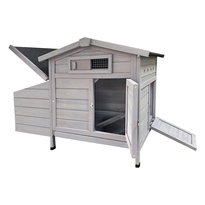 GABBIA PER GALLINE Rialzata 72x60x25,5 cm Legno Grigio Chiaro