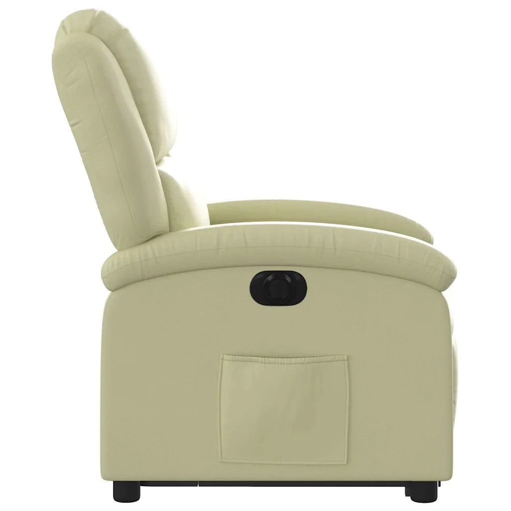 Poltrona Alzapersona Reclinabile Elettrica Crema in Vera Pelle 3204272