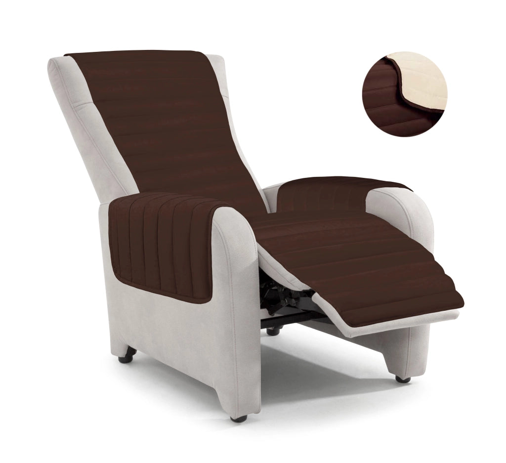 Copripoltrona Trapuntato Doubleface Marrone/Panna