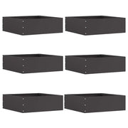 Bordura per Prato 6 pcs Nero 40 x 40 x 13 cm Acciaio 874703