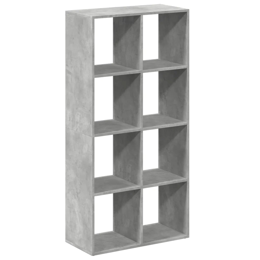 Libreria Divisorio-Scaffale per Libri-Mobile di Stoccaggio Grigio Cemento 69,5x29x137,5cm in Truciolato