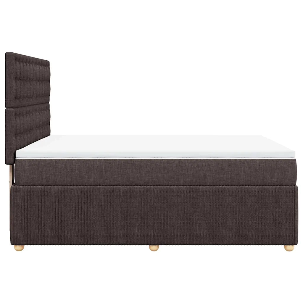 Giroletto a Molle con Materasso Marrone Scuro 140x200cm Tessuto 3292096