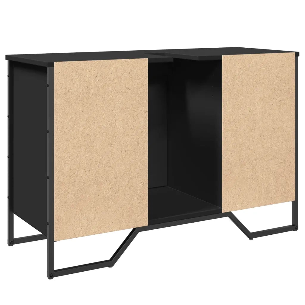 vidaXL Mobile Lavabo Bagno Nero 91x35x60 cm in Truciolato