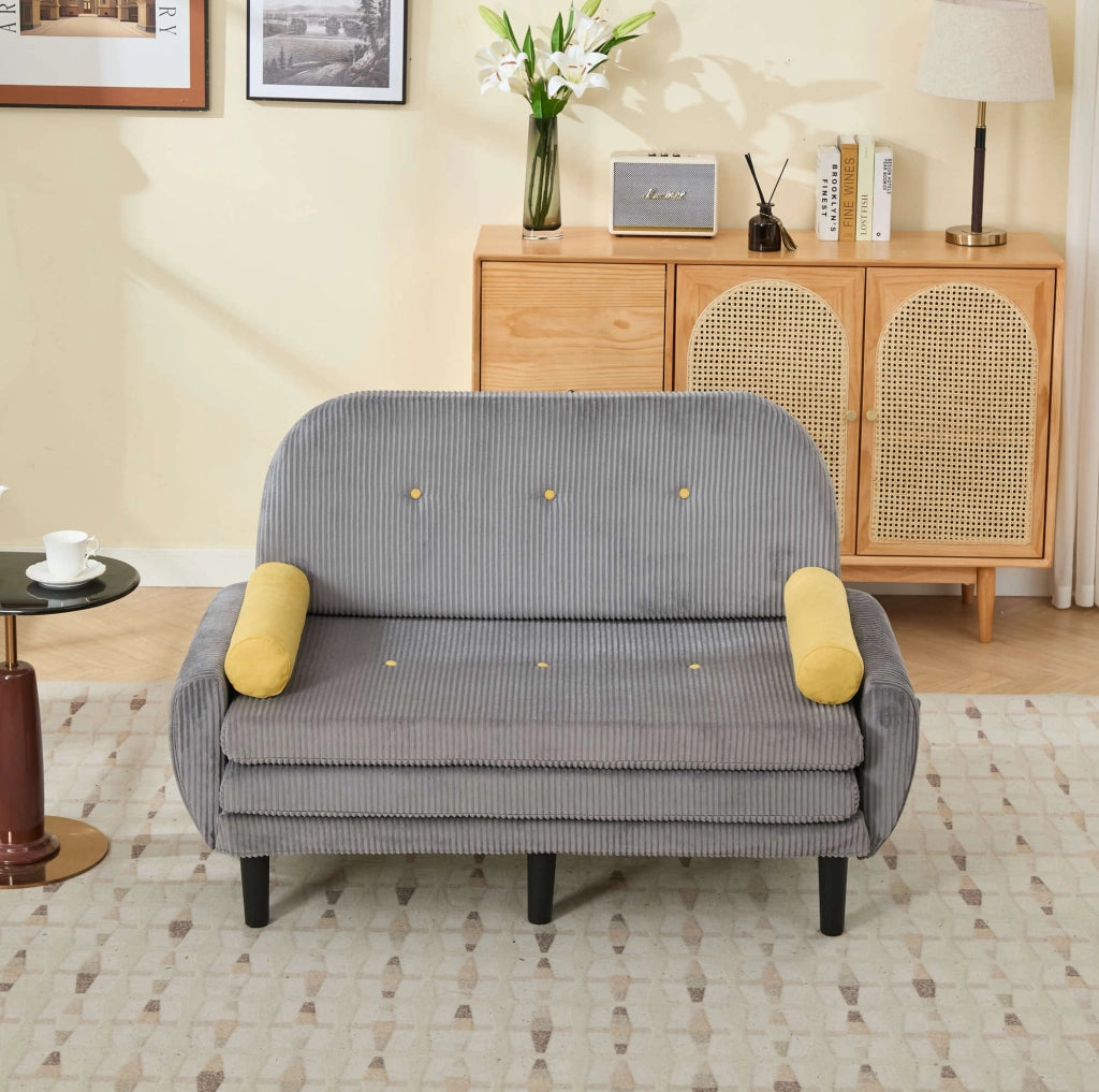 Divano multiforme 133.5x77x85 cm reclinabile in velluto grigio