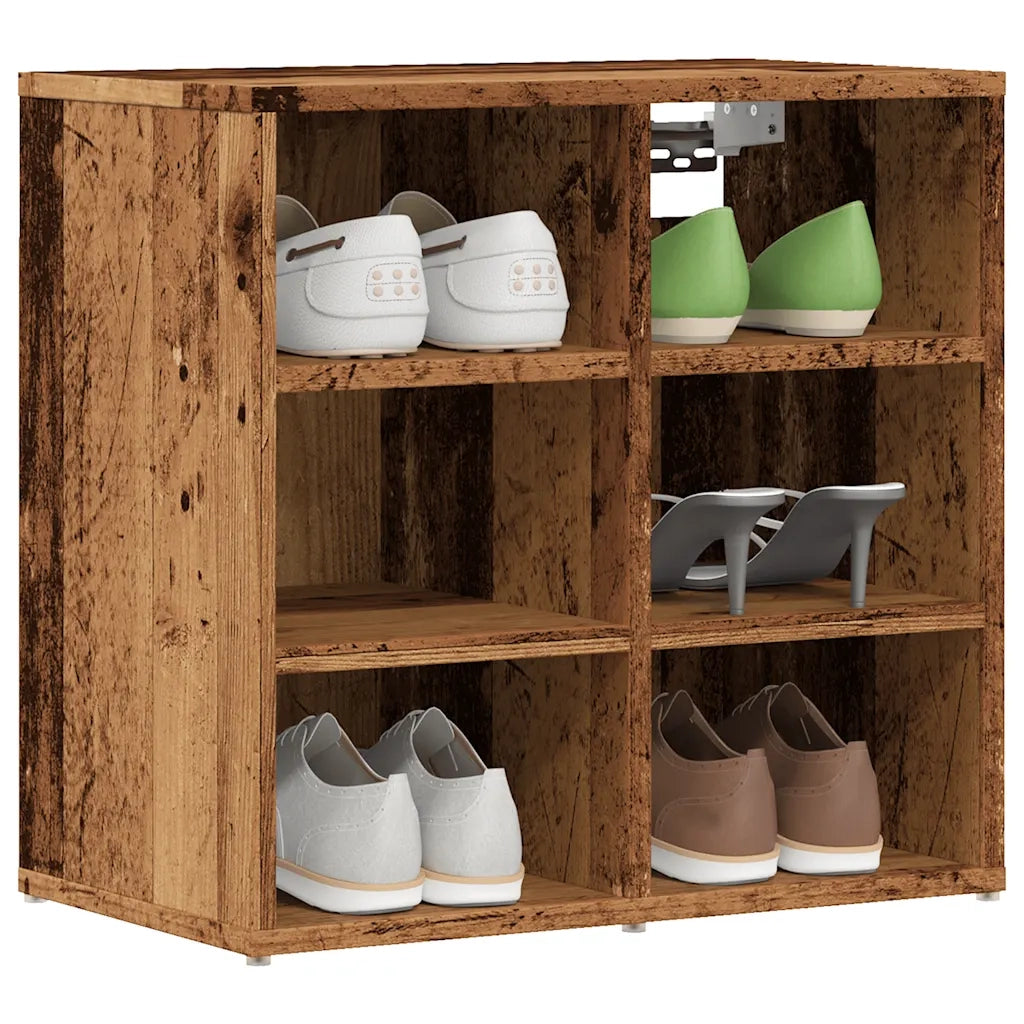 Scarpiera-Scaffale per scarpe Legno Antico 52x30x50 cm