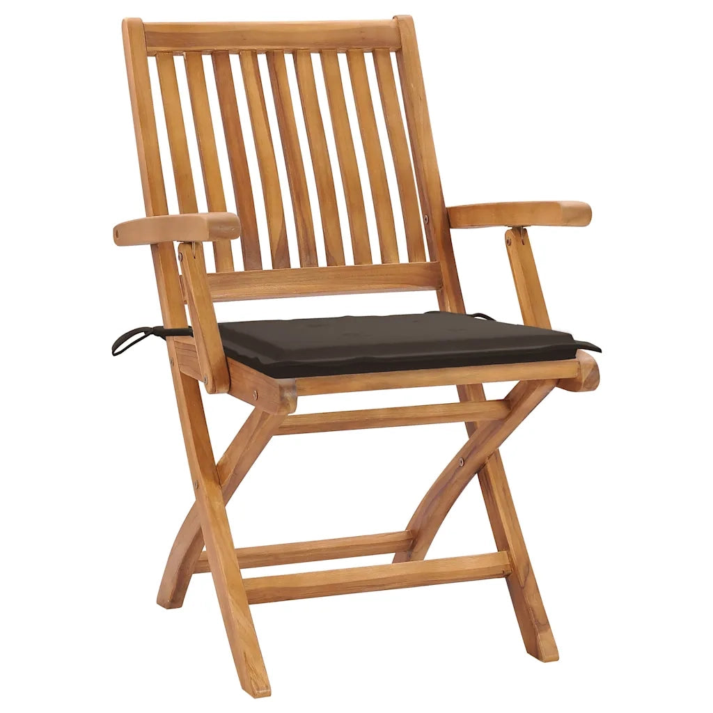 Sedie da Giardino 2 pz con Cuscini Talpa in Massello di Teak 3062414