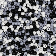 Collane per bricolare, nero, bianco, grigio, 6 x 9 mm, collane pony, totale ca. 1000 pezzi