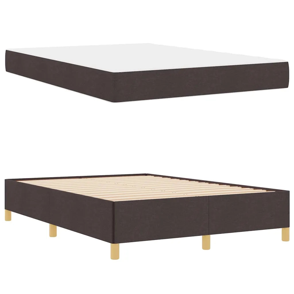vidaXL Letto a molle Marrone scuro e Bianco 160 x 200 cm Tessuto