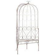 Panca da giardino mobili da esterno terrazza 95 x 54 x 200 cm ferro marrone anticato 02_0011336