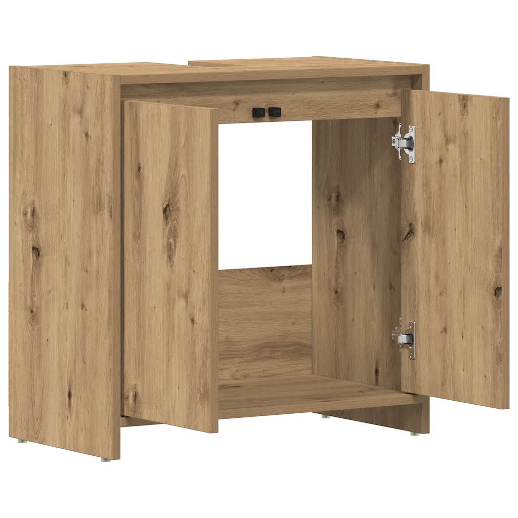 Mobile Lavabo Bagno Rovere Artigianale Legno Multistrato 861146