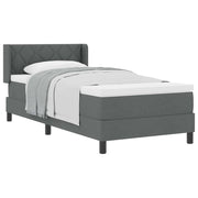 Letto singolo | Letto per adulti | Letto a molle con testiera Grigio scuro 200 x 90 cm Tessuto