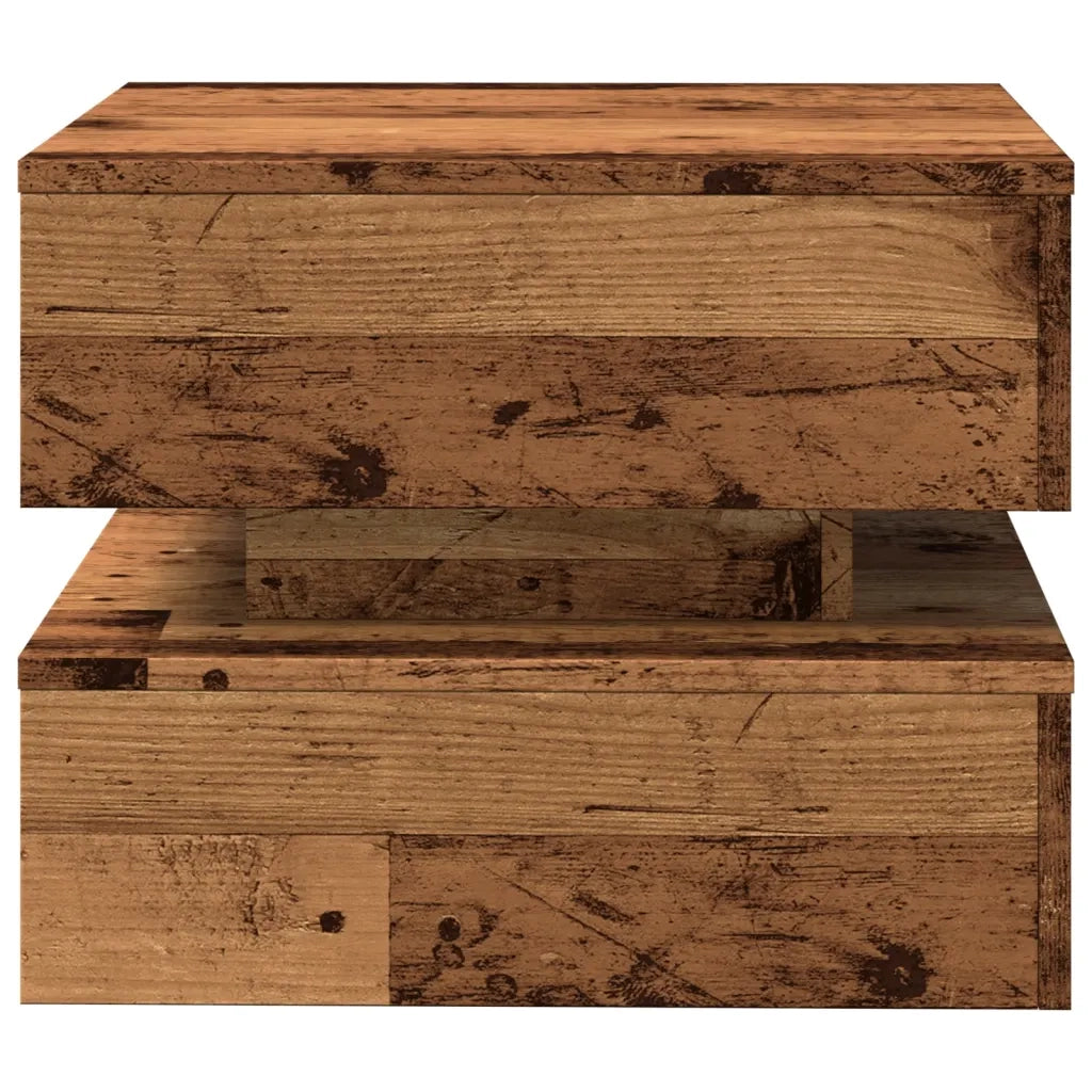 vidaXL Tavolino da Salotto con Luci LED Legno Antico 50x50x40 cm