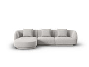 Cosmopolitan Design - Divano angolare sinistro "Tulum" 4 posti in ciniglia grigio chiaro 