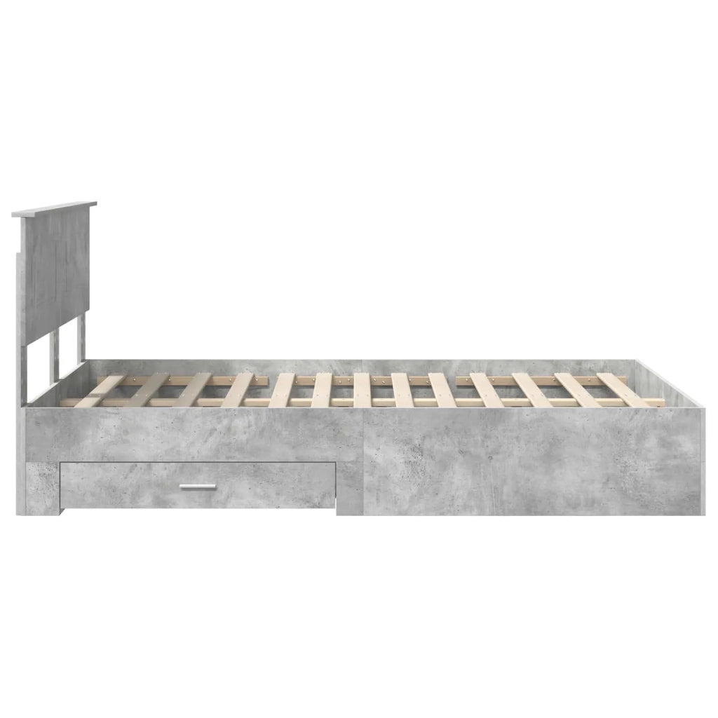 Struttura del letto con testiera Grigio cemento 135 x 190 cm 3408275