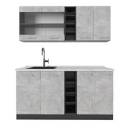 Vicco Cucina completa Calcestruzzo/antracite 160 cm , PL Marmo