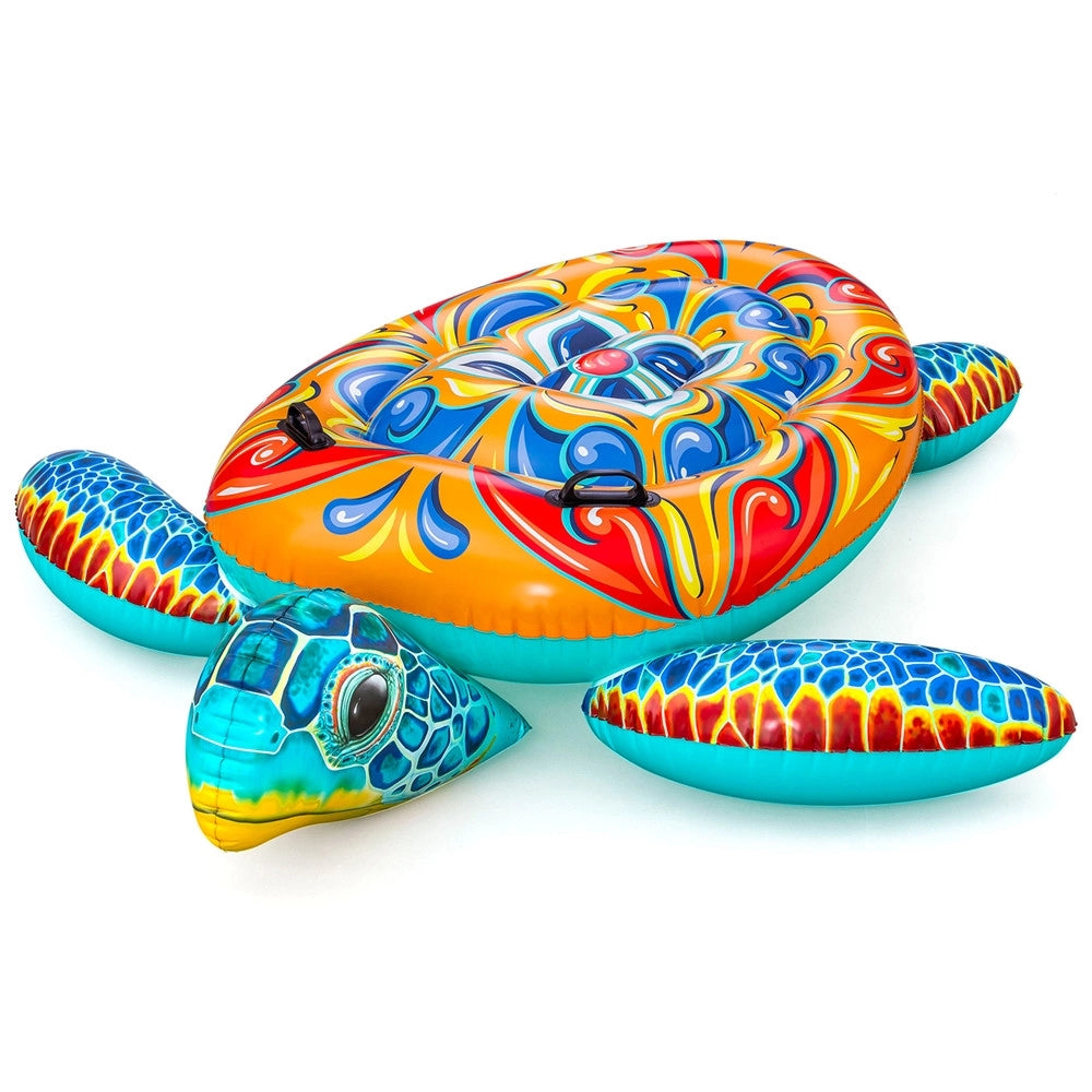 Trade Shop - Cavalcabile Gonfiabile Piscina Tartaruga Mediterranea Design Maioliche Con Maniglie 41523 -