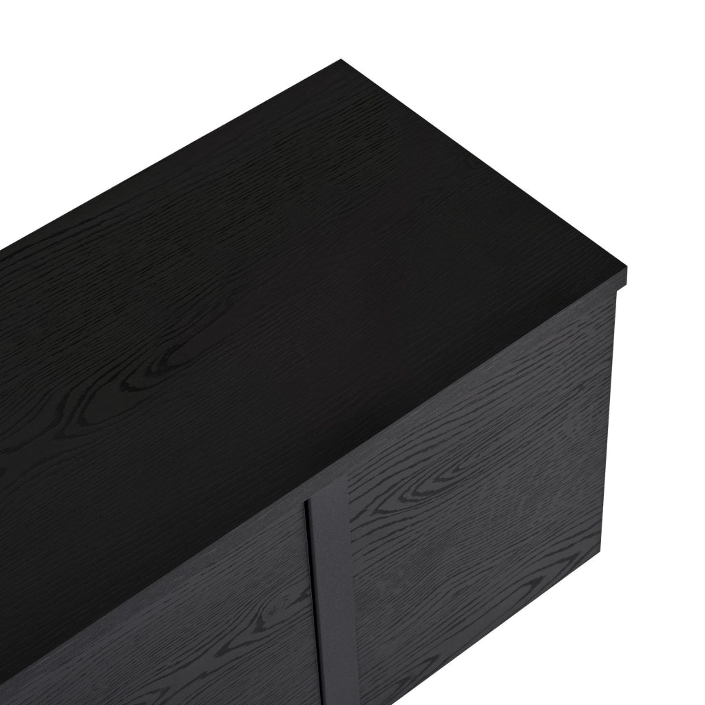 Supporto TV in legno "Onera" - 180 x 30 x 50 cm - Nero / Legno nero
