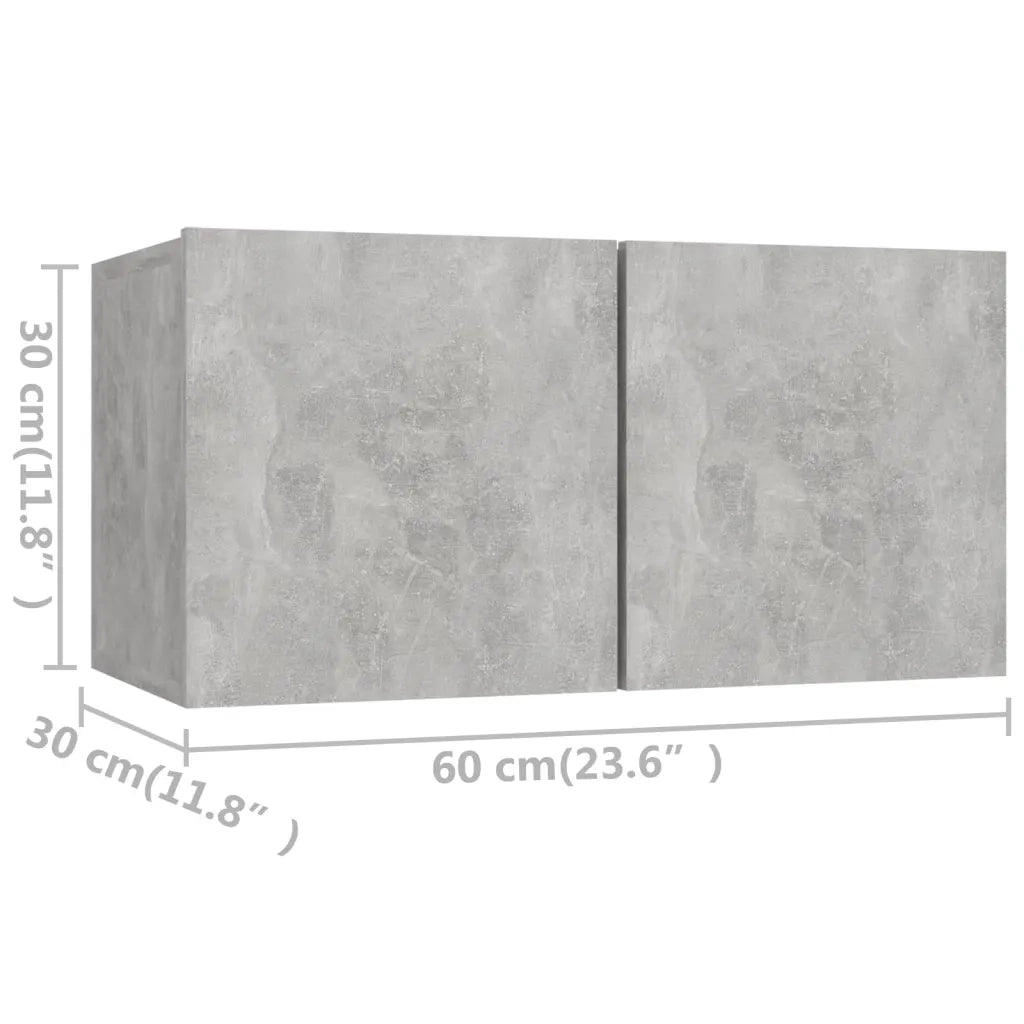 vidaXL Set di Mobili Porta TV 10pz Grigio Cemento in Legno Multistrato